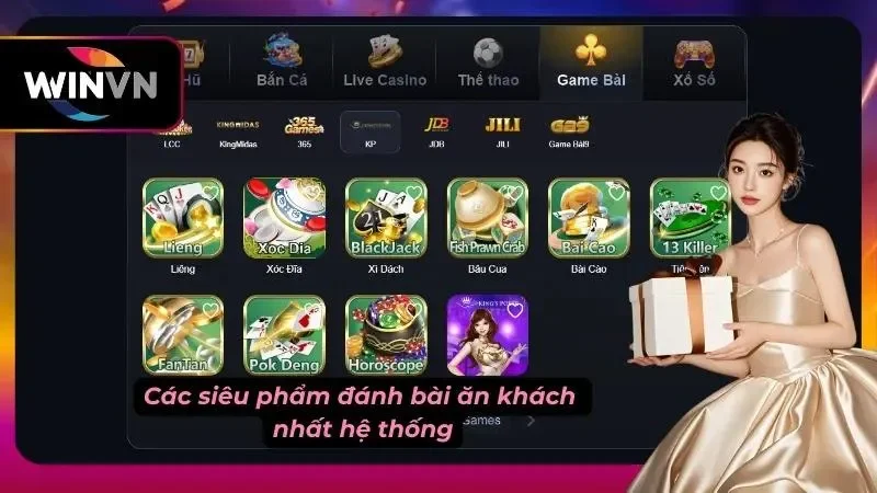 Danh mục các trò chơi bài đổi thưởng đa dạng phù hợp với mọi sở thích của cược thủ