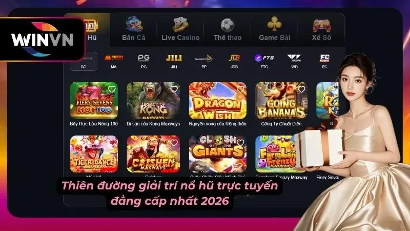 Toàn cảnh không gian sảnh quay hũ trực tuyến đẳng cấp quốc tế năm 2026